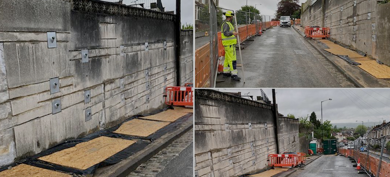 Failing retaining wall Optera